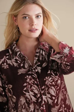 Hot Icon Silk Velvet Poets Tunic Shirt Tops