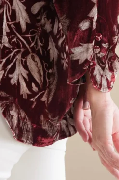 Hot Icon Silk Velvet Poets Tunic Shirt Tops