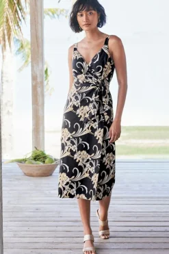 Isla Stretch Linen Midi Dress Dresses