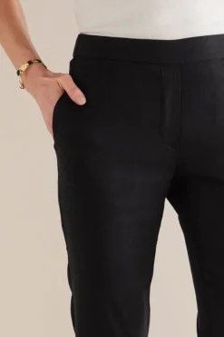 Isla Stretch Linen Slim Leg Pants Pants