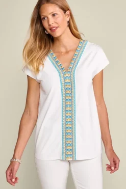Clearance Izabel Embroidered Tee Tops