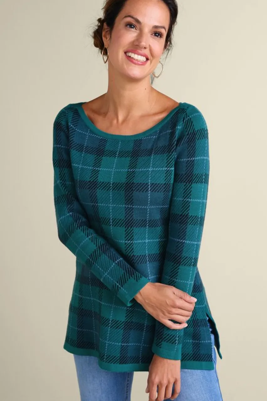 Outlet Janece Plaid Sweater Tunic Tops|Sweaters & Cardigans
