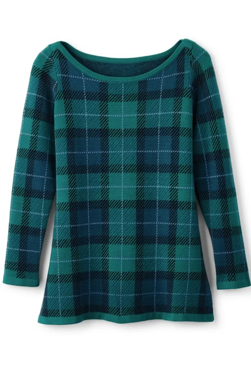 Outlet Janece Plaid Sweater Tunic Tops|Sweaters & Cardigans