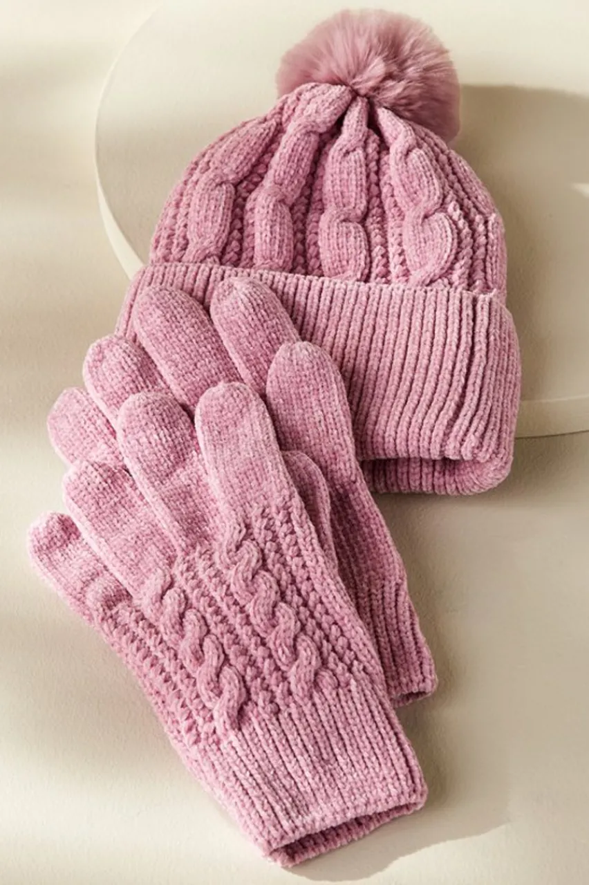 Outlet Jules Chenille Hat & Gloves Set Hats