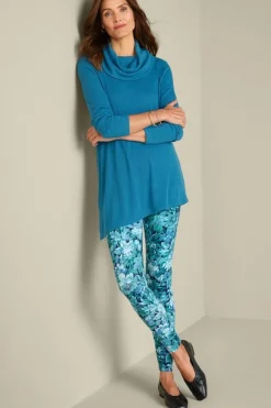 New Kayla Rib Knit Cowl Neck Tunic Tops