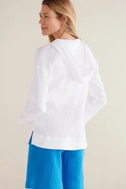 Online Kemia Gauze Hoodie Tops