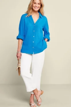 Best Khulani Straight Leg Gauze Crop Pants Pants