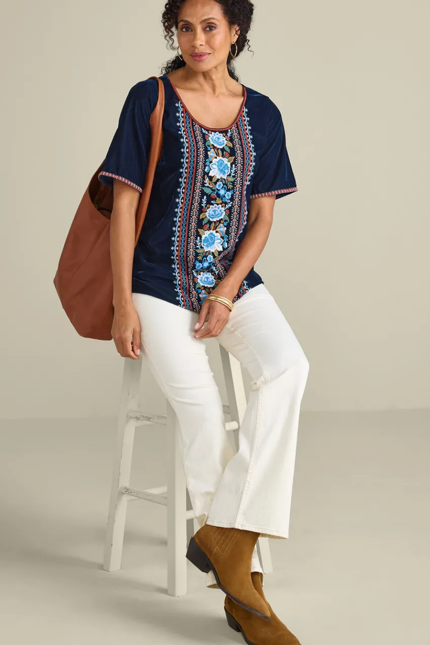 Discount Lilian Velvet Top Tops