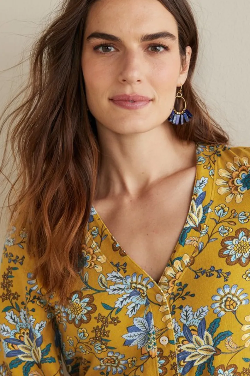 Lorna Button Front Top Tops