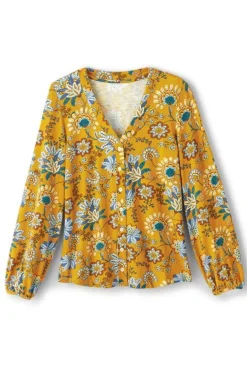 Lorna Button Front Top Tops