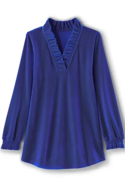 Discount Marlee Ruffle Velvet Top Tops