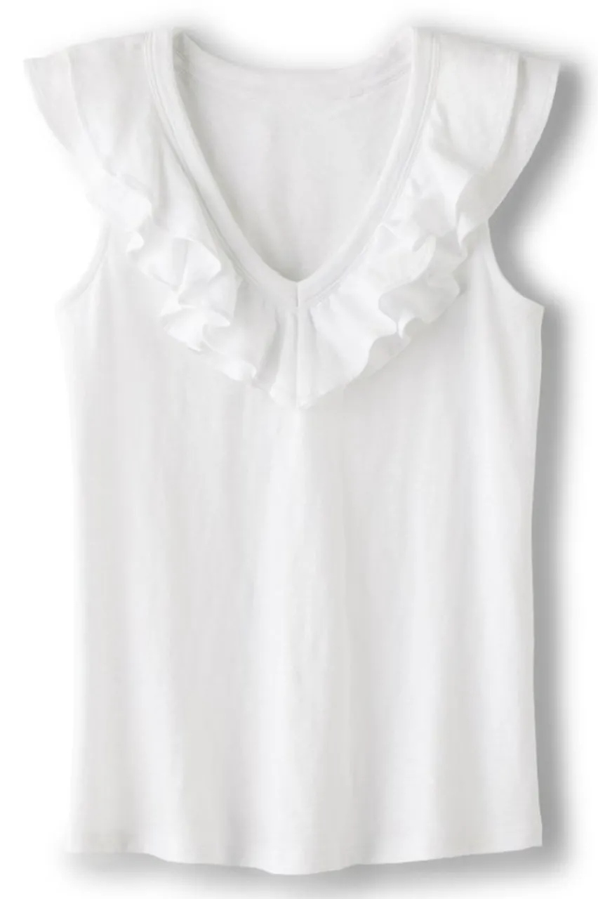 New Marybeth Ruffle Tank Tops