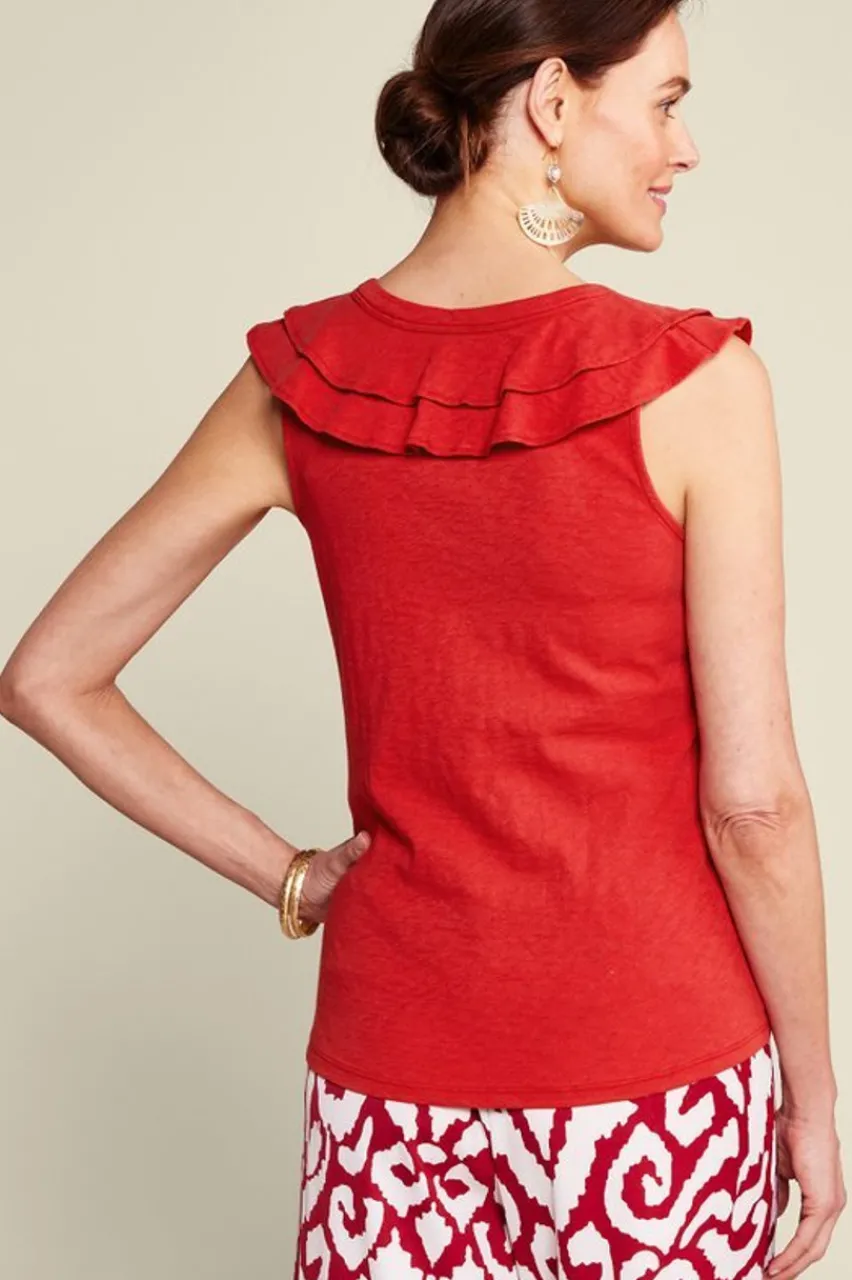 New Marybeth Ruffle Tank Tops