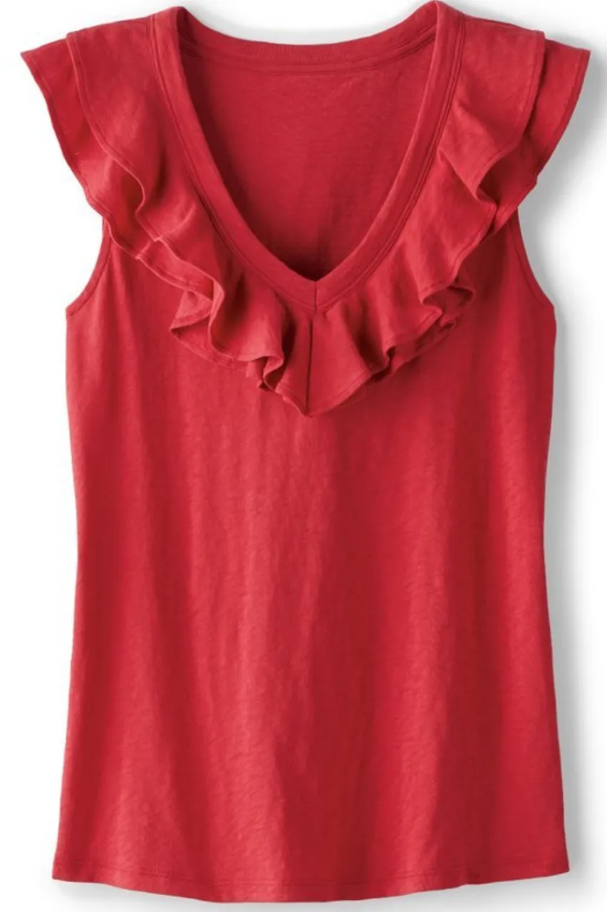 New Marybeth Ruffle Tank Tops