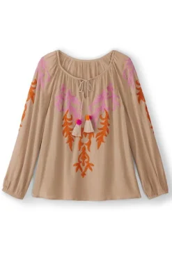 Outlet Noura Embroidered Gauze Pullover Tops