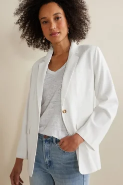 Clearance Portofino Linen Blend Boyfriend Blazer Toppers|Dresses