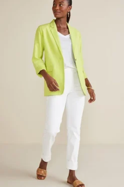 Clearance Portofino Linen Blend Boyfriend Blazer Toppers|Dresses