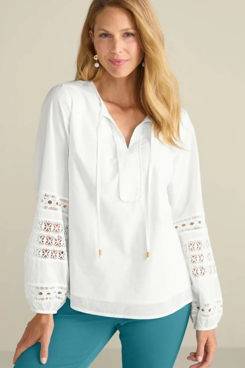 Best Prospera Lace Trim Top Tops