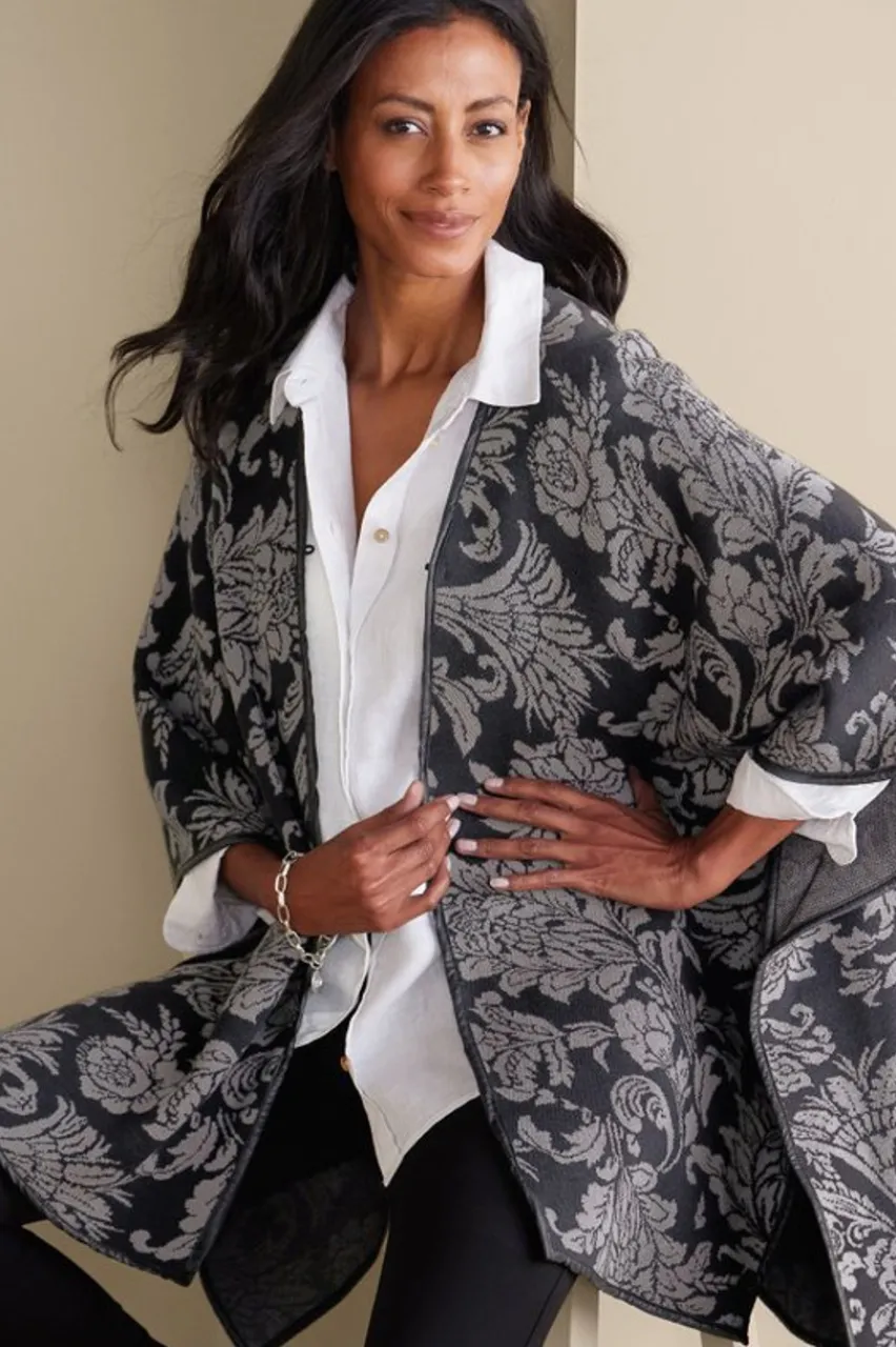 Discount Rian Jacquard Ruana Scarves & Wraps