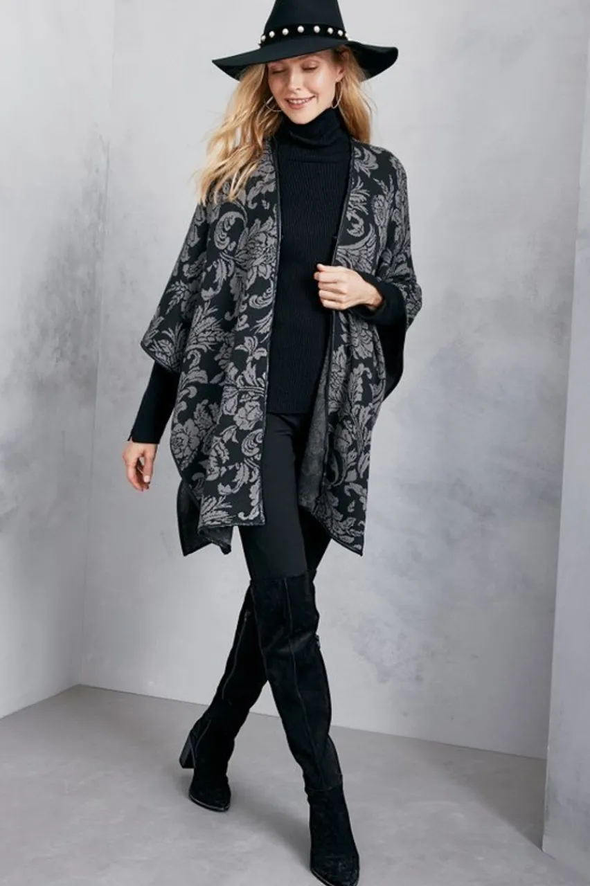 Discount Rian Jacquard Ruana Scarves & Wraps