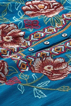 Riva Embroidered Knit Gauze Top Tops