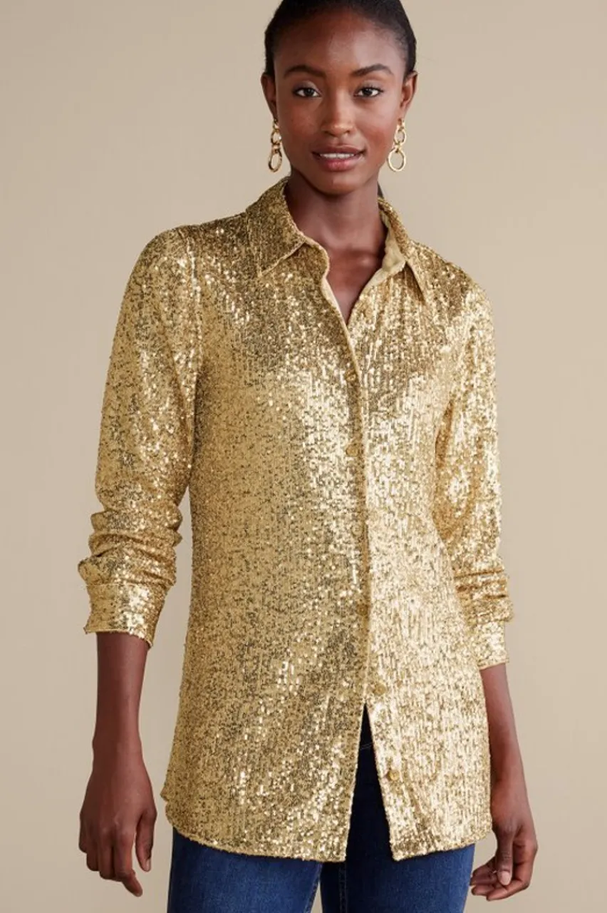 Best Sancerre Sequin Shirt Tops