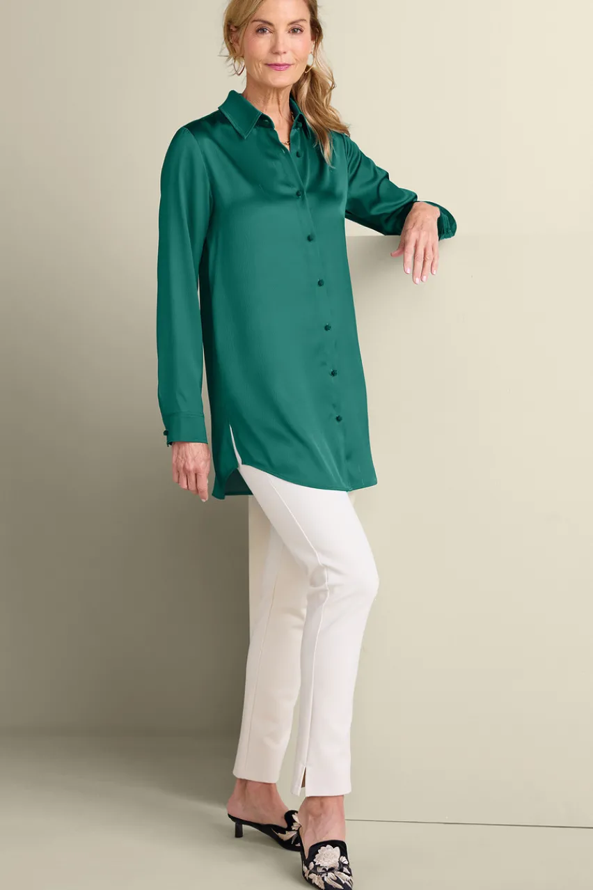 Sale Satin Boyfriend Shirt Tops