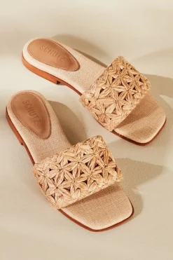 Discount Schutz Ayla Raffia Slides Shoes