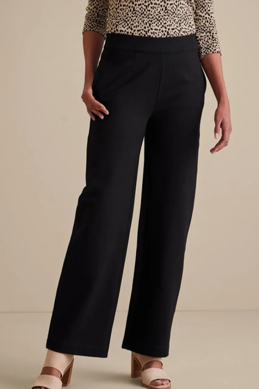 Clearance Soft Essential Ponte Wide Leg Pants Pants