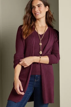 New Soft Essential Ribbed Long Cardi Tops|Sweaters & Cardigans