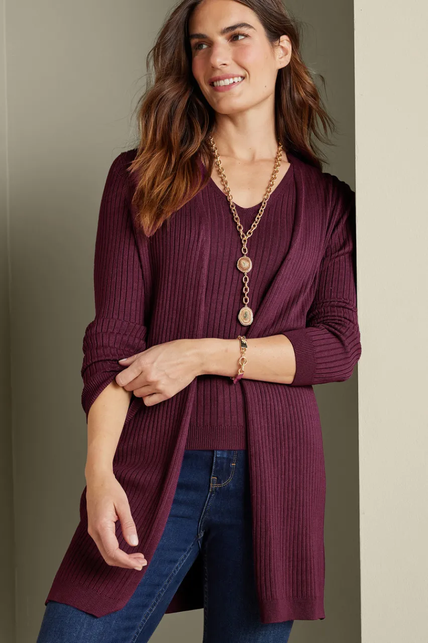 New Soft Essential Ribbed Long Cardi Tops|Sweaters & Cardigans