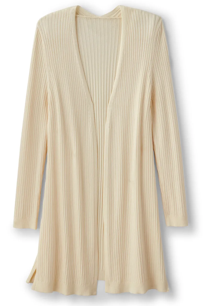 New Soft Essential Ribbed Long Cardi Tops|Sweaters & Cardigans