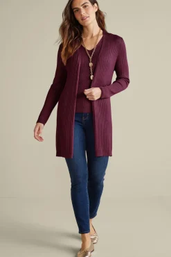 New Soft Essential Ribbed Long Cardi Tops|Sweaters & Cardigans