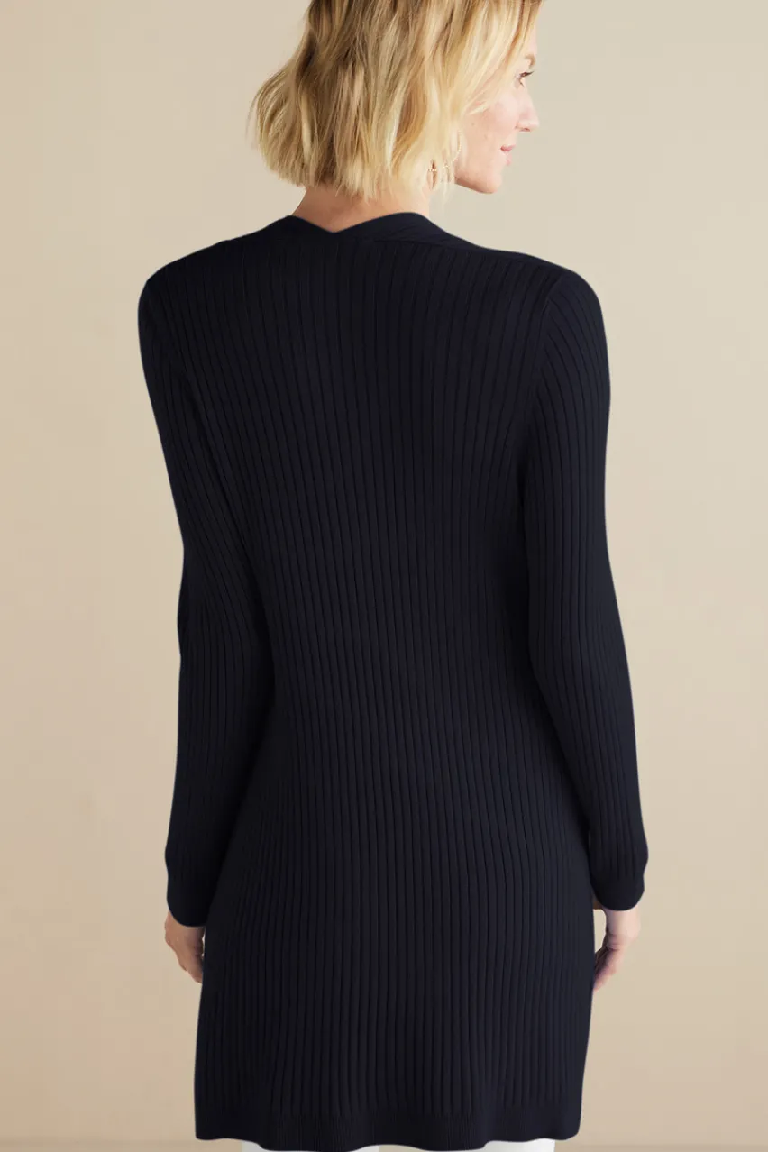 New Soft Essential Ribbed Long Cardi Tops|Sweaters & Cardigans