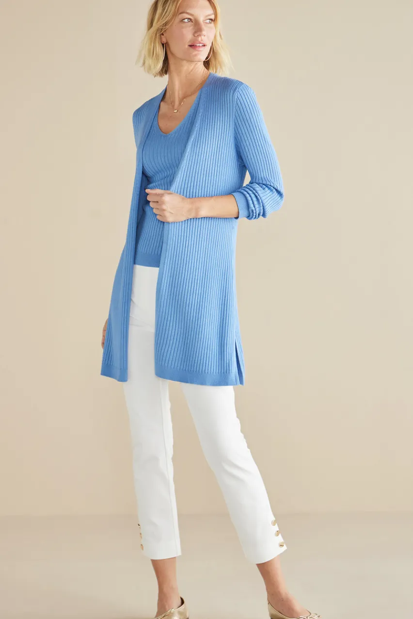New Soft Essential Ribbed Long Cardi Tops|Sweaters & Cardigans