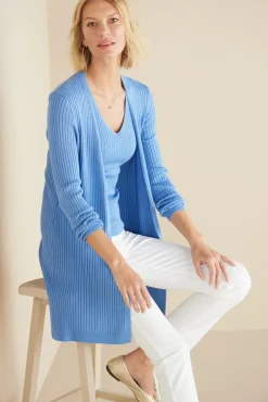 New Soft Essential Ribbed Long Cardi Tops|Sweaters & Cardigans