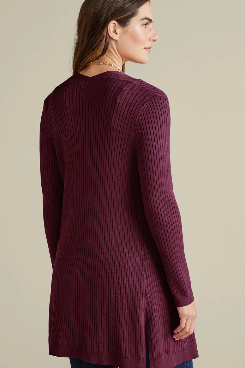 New Soft Essential Ribbed Long Cardi Tops|Sweaters & Cardigans