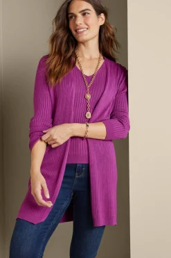 New Soft Essential Ribbed Long Cardi Tops|Sweaters & Cardigans