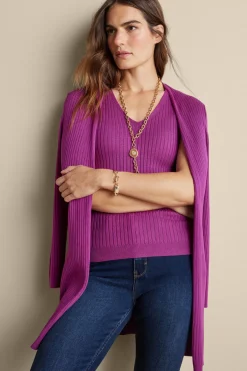 New Soft Essential Ribbed Long Cardi Tops|Sweaters & Cardigans