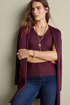 New Soft Essential Ribbed Long Cardi Tops|Sweaters & Cardigans