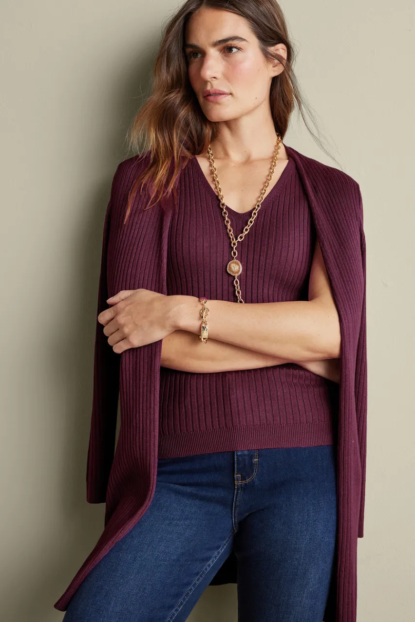 New Soft Essential Ribbed Long Cardi Tops|Sweaters & Cardigans