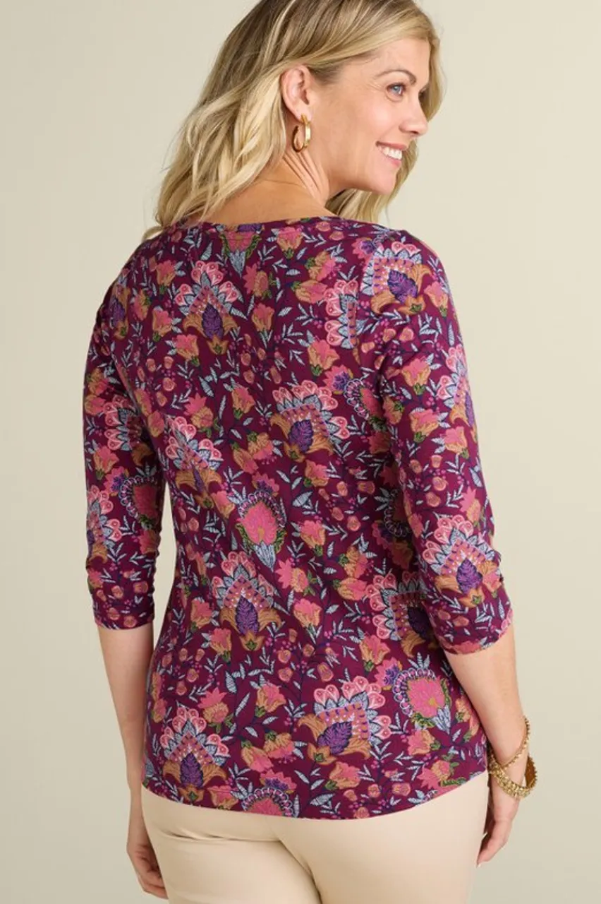 Clearance Soft Essential Supima 3/4 Sleeve Tee Tops