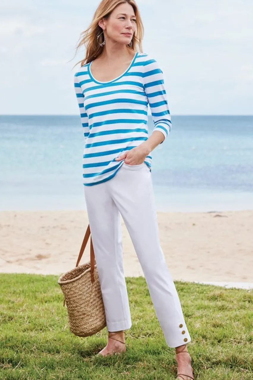 Clearance Soft Essential Supima 3/4 Sleeve Tee Tops