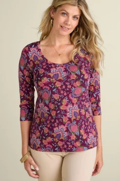 Clearance Soft Essential Supima 3/4 Sleeve Tee Tops