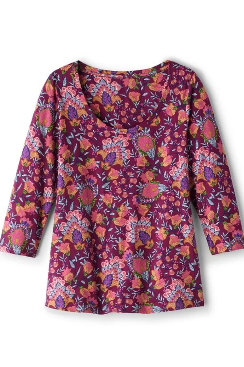 Clearance Soft Essential Supima 3/4 Sleeve Tee Tops