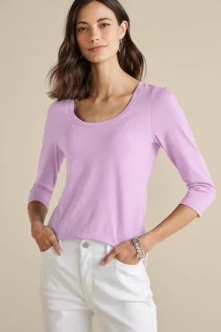 Clearance Soft Essential Supima 3/4 Sleeve Tee Tops