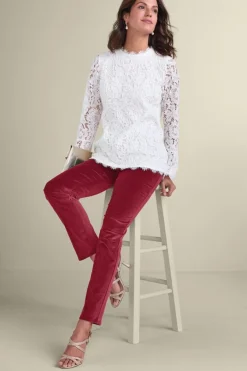 Best Sutton Velveteen Pull-On Slim Leg Pants Pants