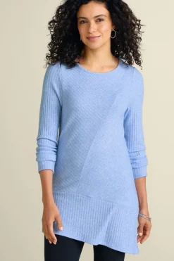 Sale Textured Asymmetrical Tunic Tops