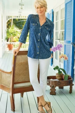 New The Ultimate Denim Pull-On Crop Jeans