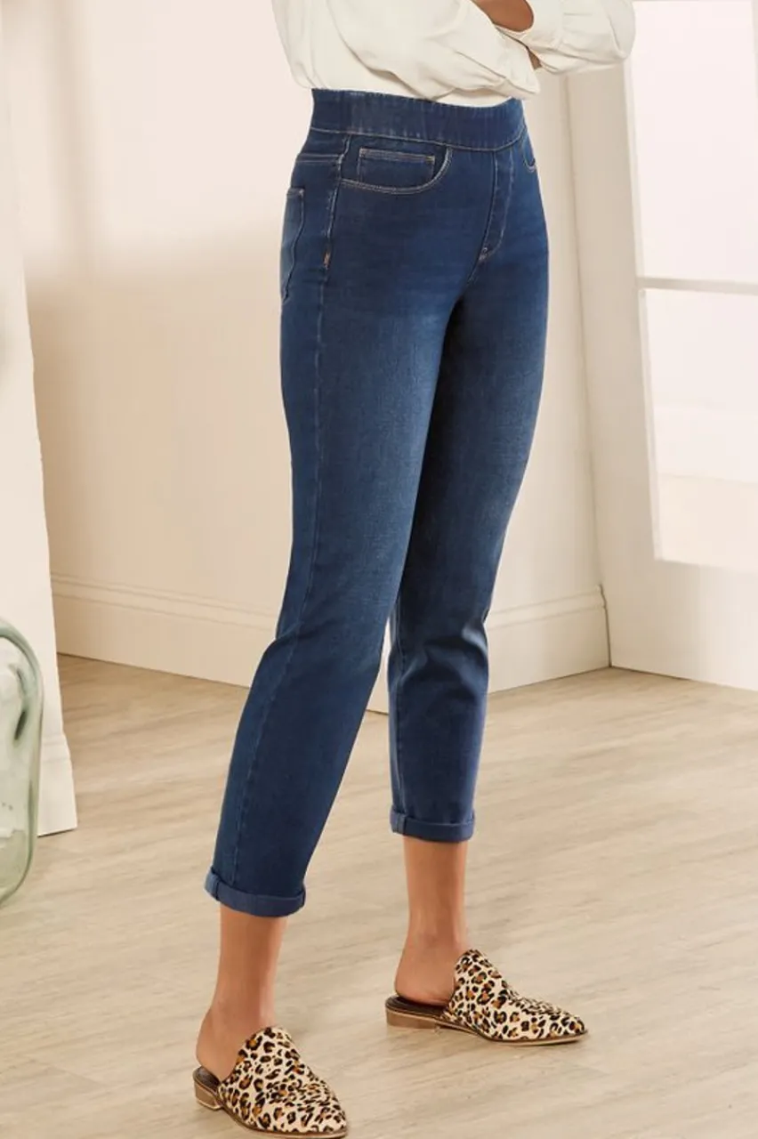 New The Ultimate Denim Pull-On Crop Jeans